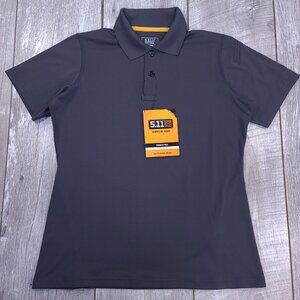 5.11 Tactical Shirt Womens XS Storm Gray Corporate Pinnacle Polo Short Sleeve